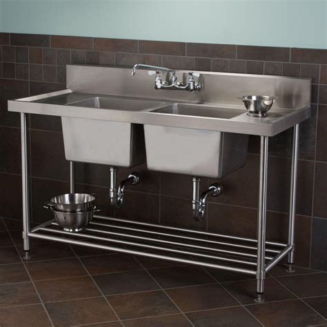 commercial kitchen stainless steel sink cabinet|deep stainless sink with cabinet.